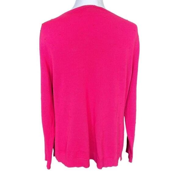 Talbots Women's Sweater, Size M, Pink Rose Bud Barbiecore, Barbie Fan #1289 - Picture 5 of 11